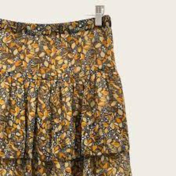 NWT BA&SH Sibil Tiered Printed Carbone Maxi Skirt, Size 1 (Fits like US 4) - Picture 3 of 4